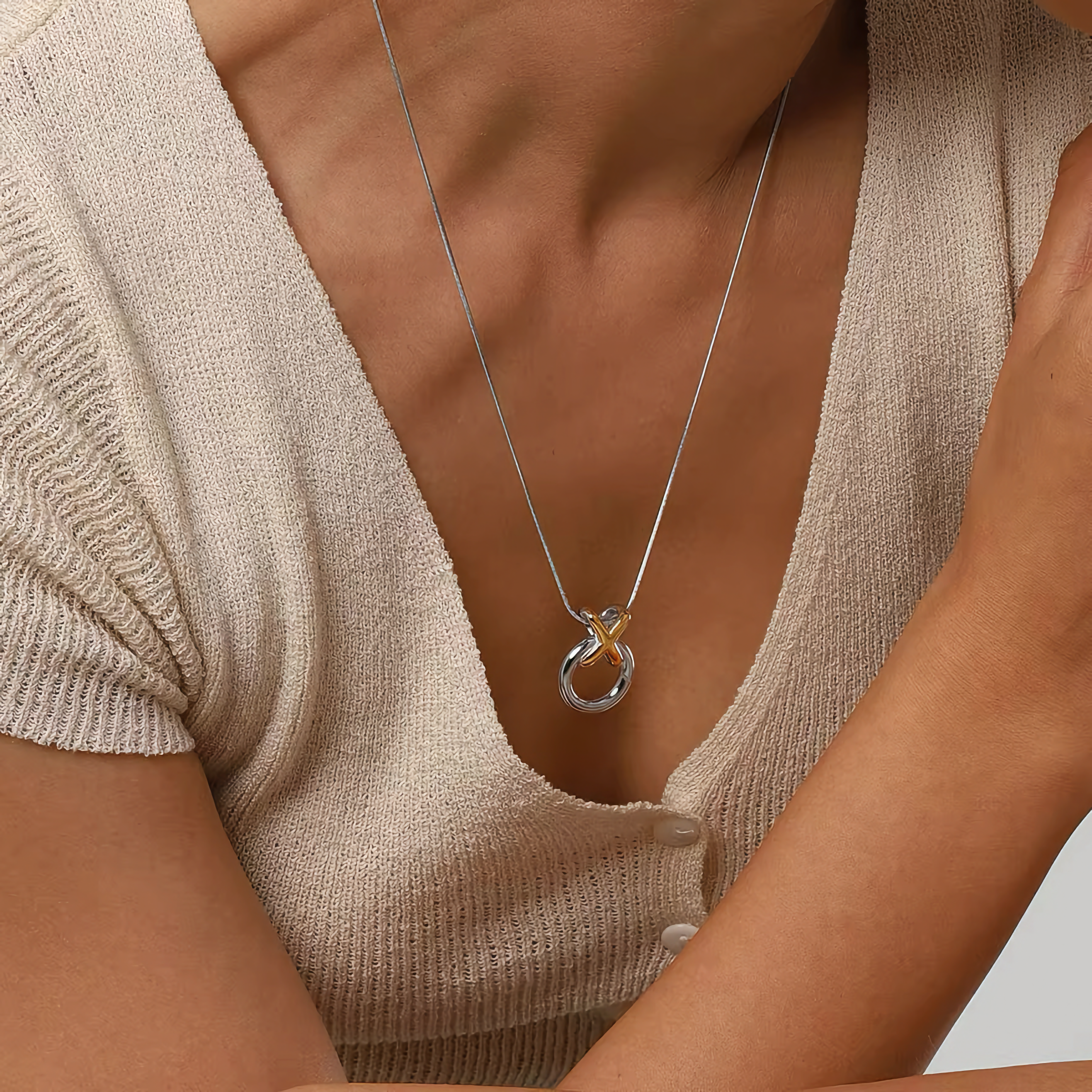 Mirabelle Knotted Ring Necklace