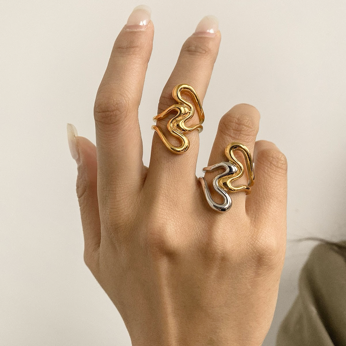 Corina Abstract Gold Ring