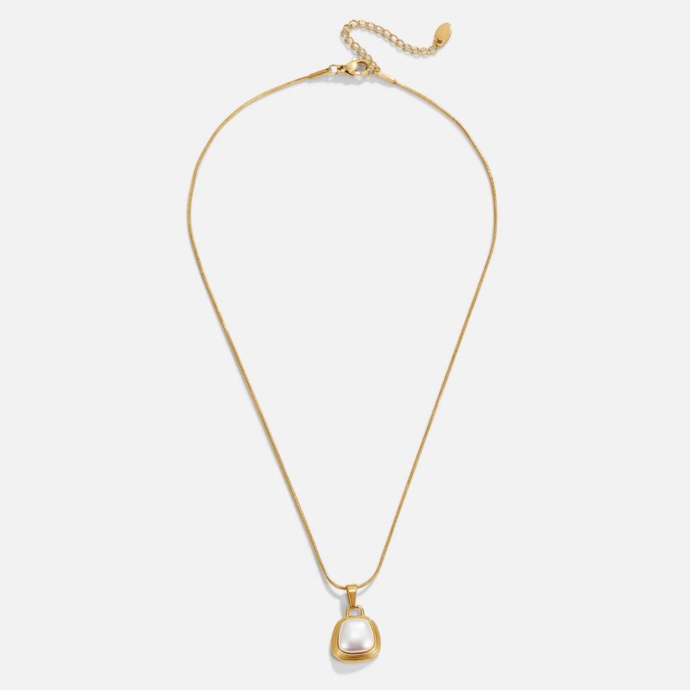 Elfenben Perle Pendel Necklace