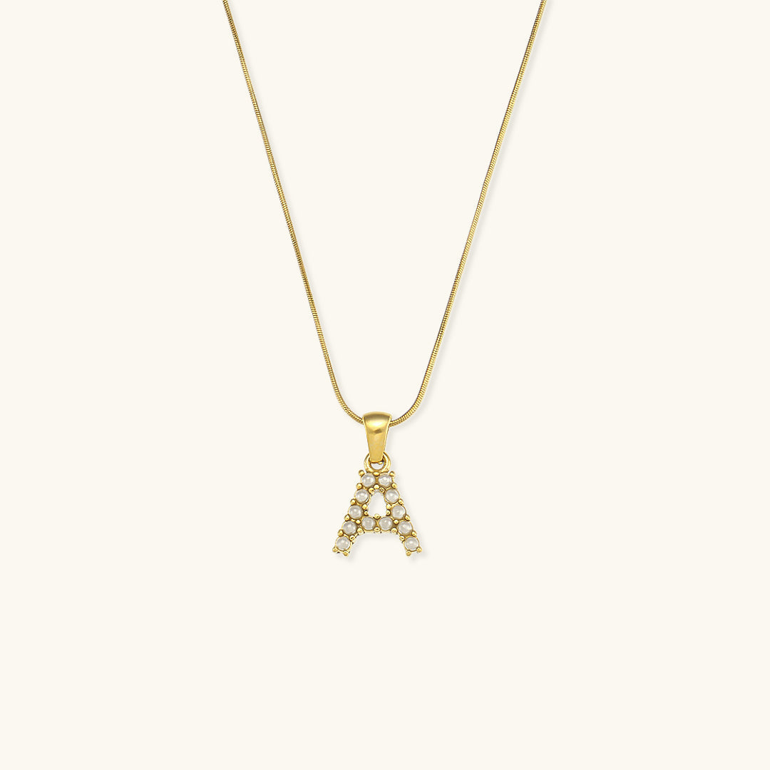 Initial Letter Pearl Necklace by Augustine