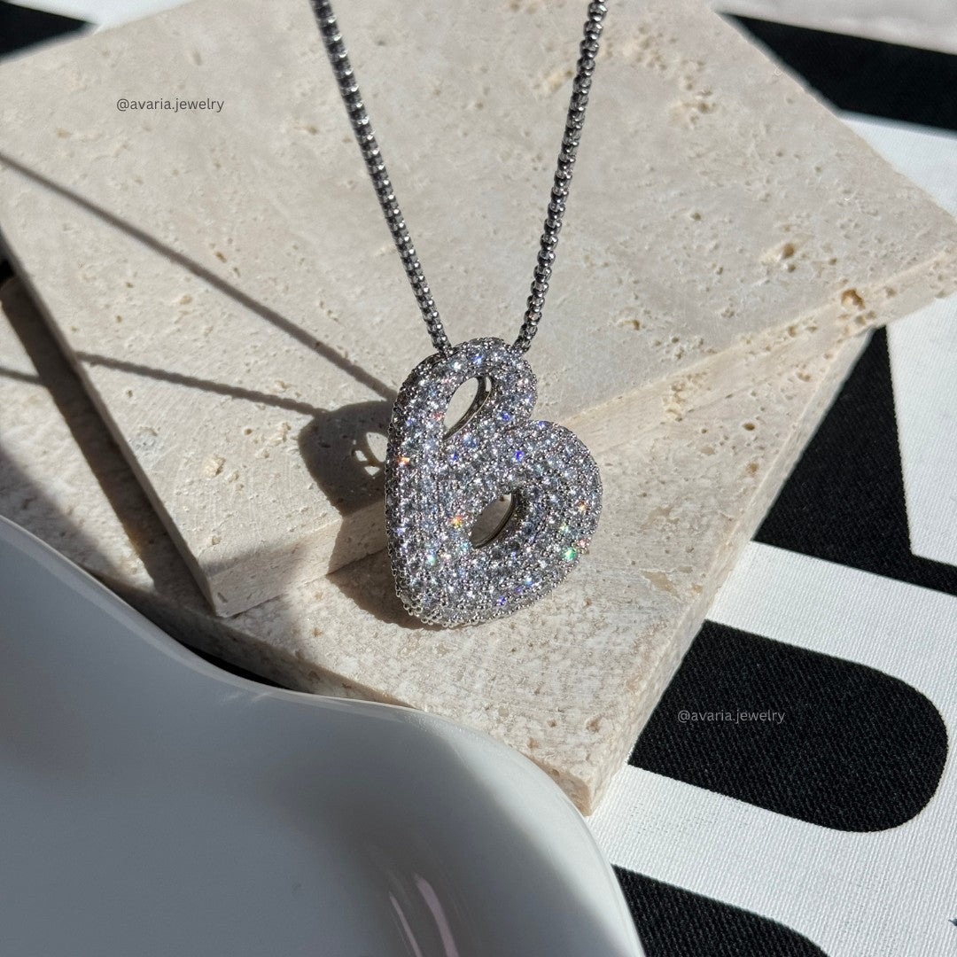 Boble Initial Diamond Necklace