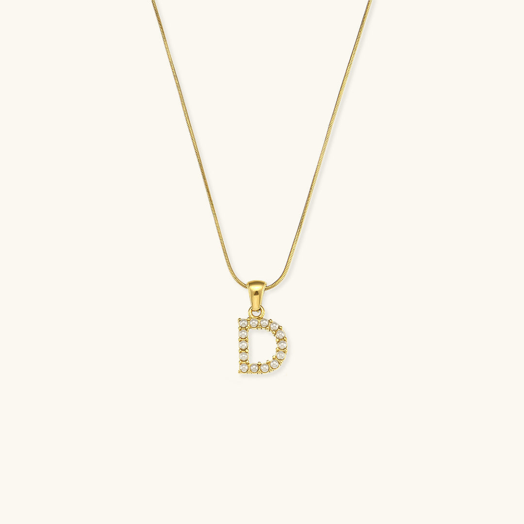 Initial Letter Pearl Necklace by Augustine