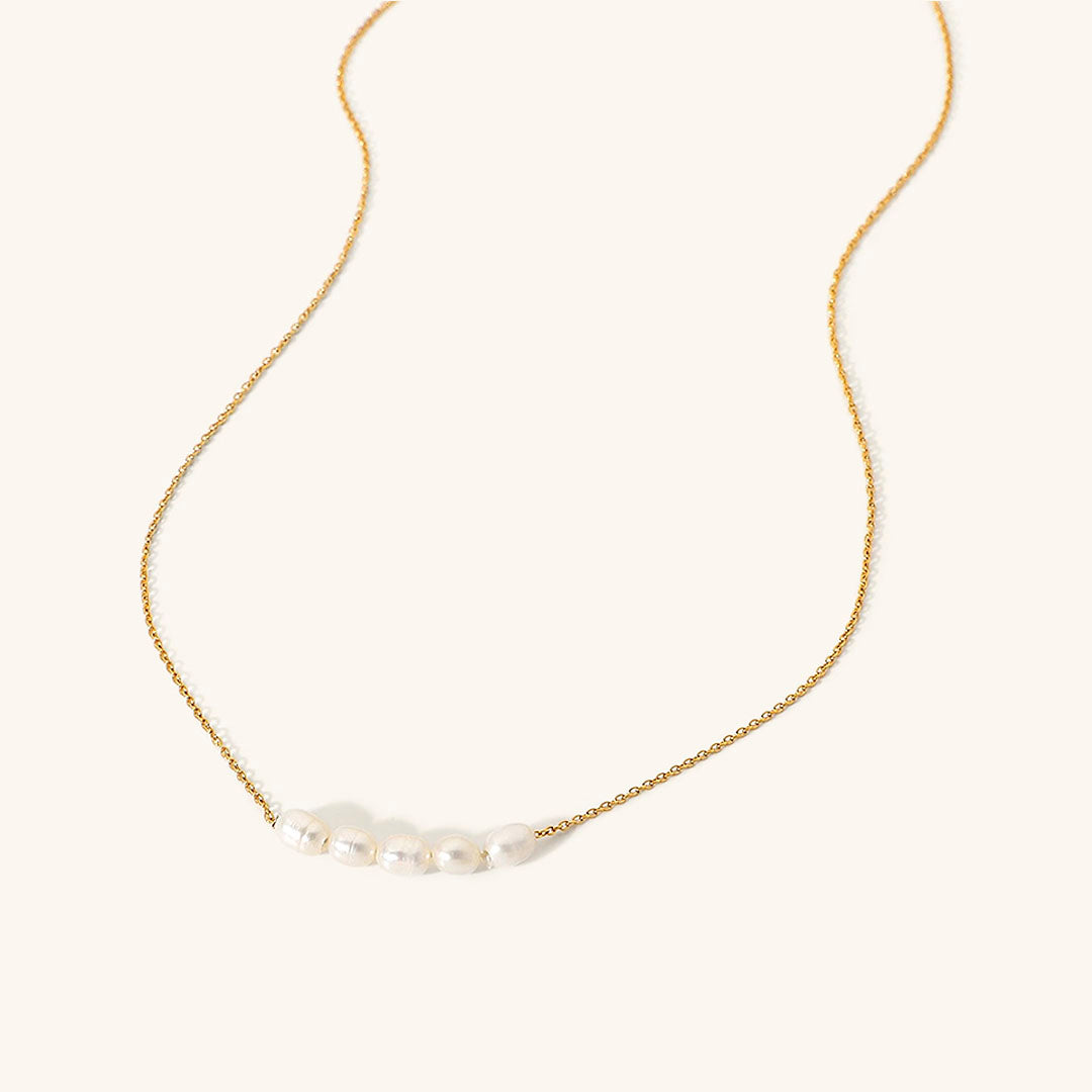 Elle Elegant Gold Pearl Necklace