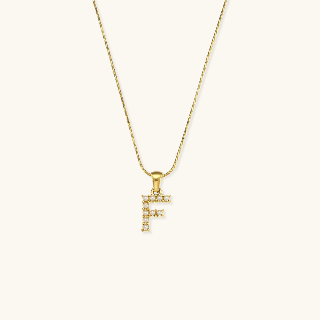 Initial Letter Pearl Necklace by Augustine