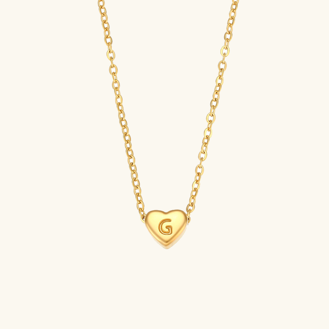 Initial Heart Gold Necklace