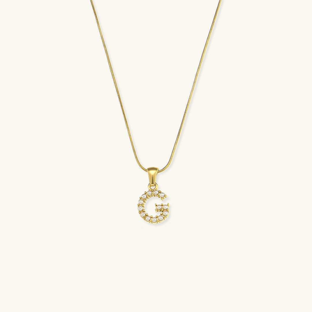 Initial Letter Pearl Necklace by Augustine