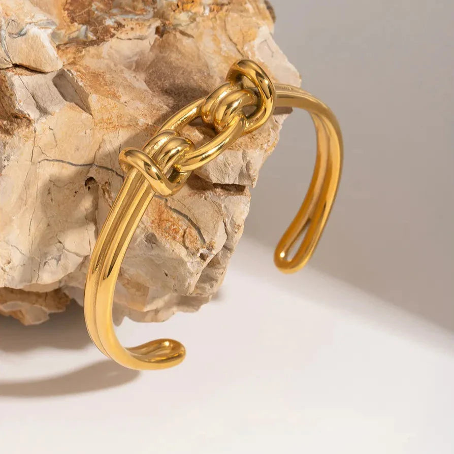 Gold Knot Bangle by Luce