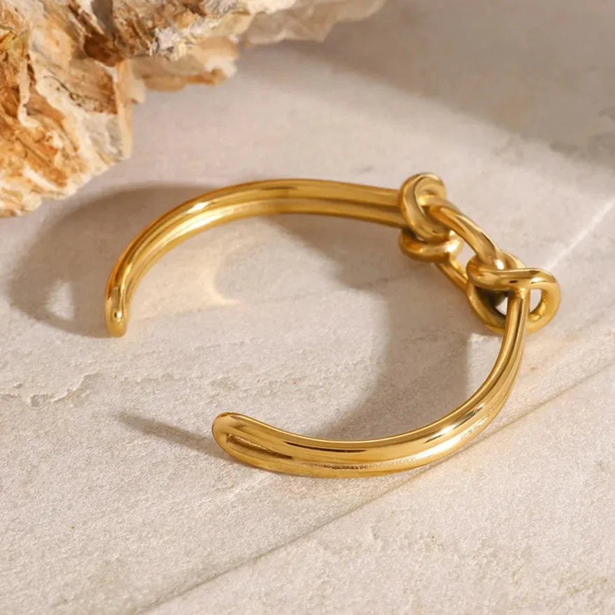Gold Knot Bangle by Luce