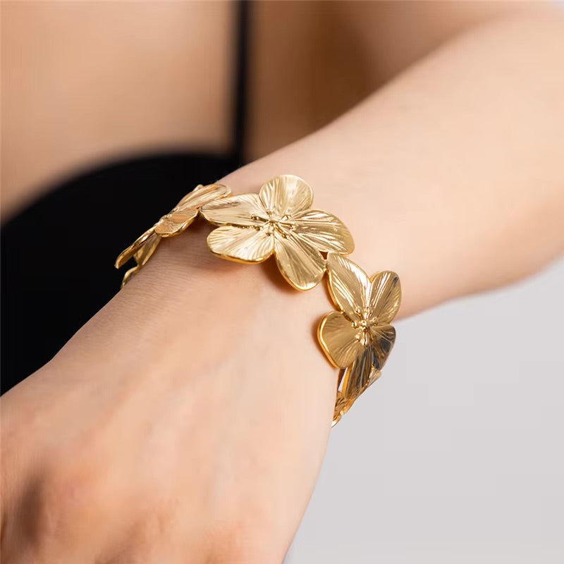 Ophelie Gull Blomsterarmbånd