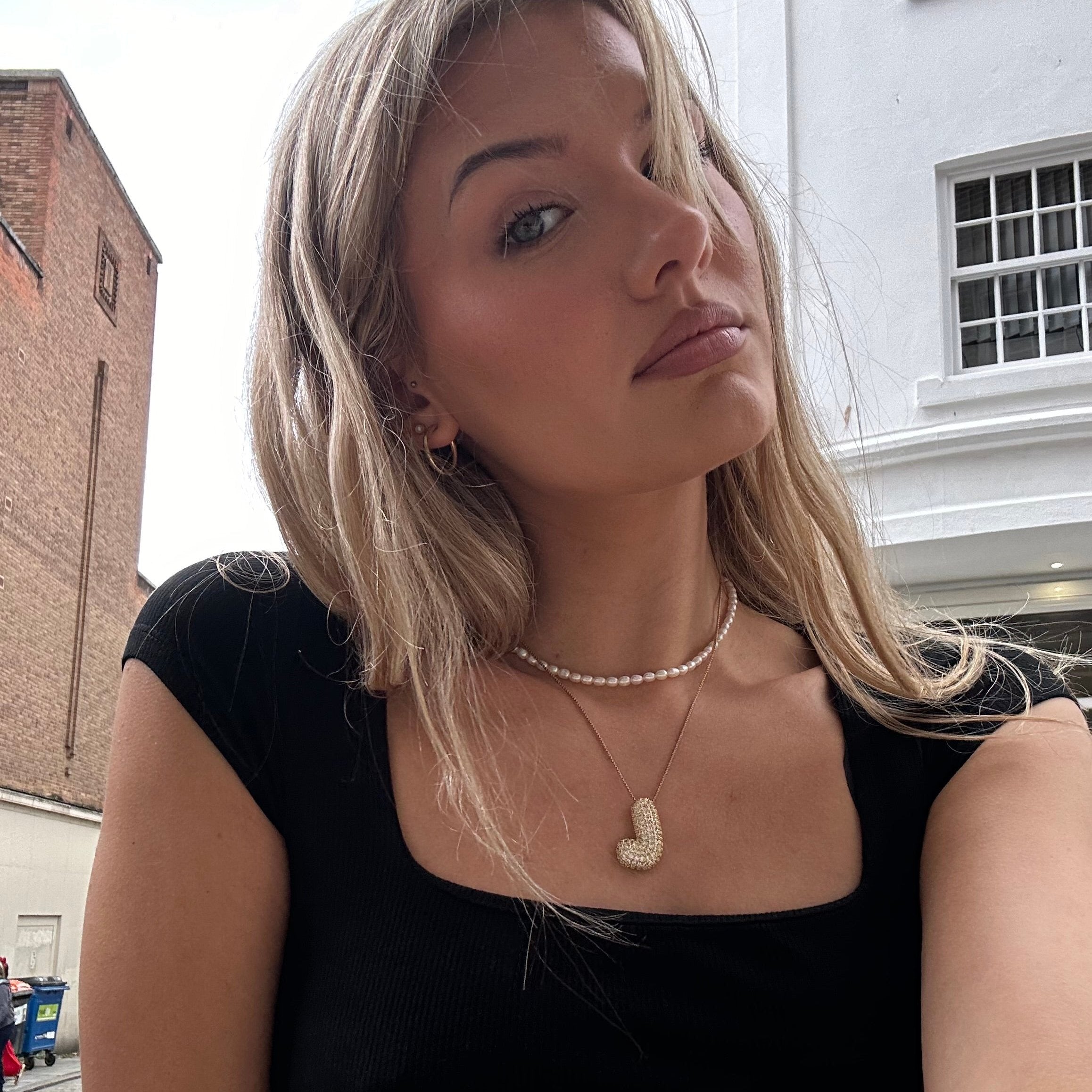 Boble Initial Diamond Necklace