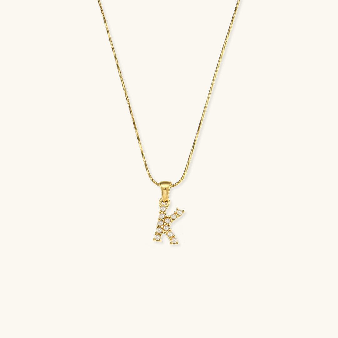 Initial Letter Pearl Necklace by Augustine