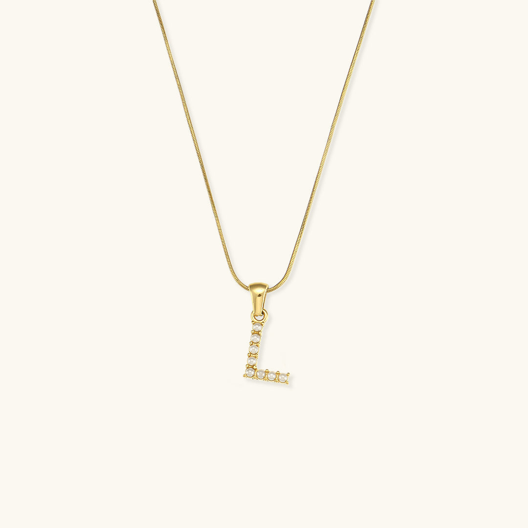 Initial Letter Pearl Necklace by Augustine
