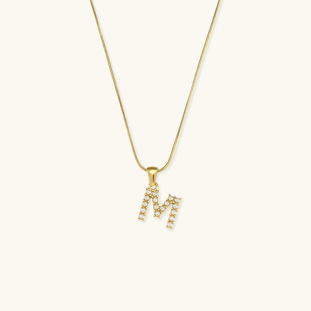 Initial Letter Pearl Necklace by Augustine