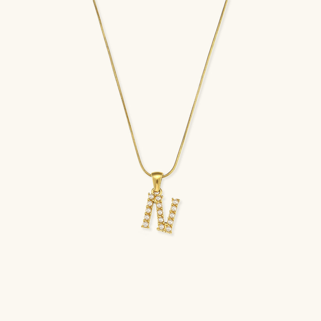 Initial Letter Pearl Necklace by Augustine