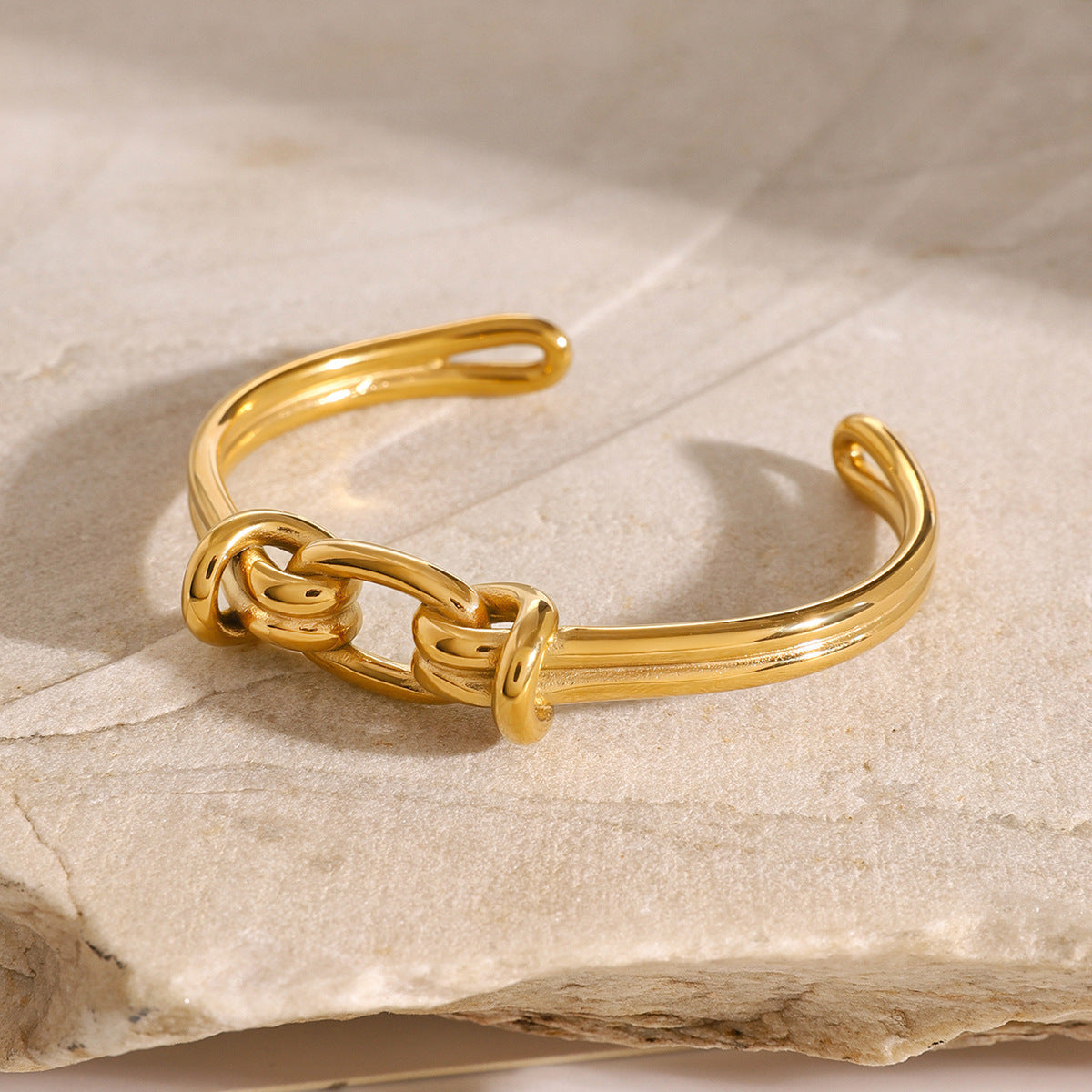 Gold Knot Bangle by Luce