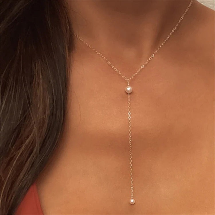 Beatrice Pearl and Tassel Necklace