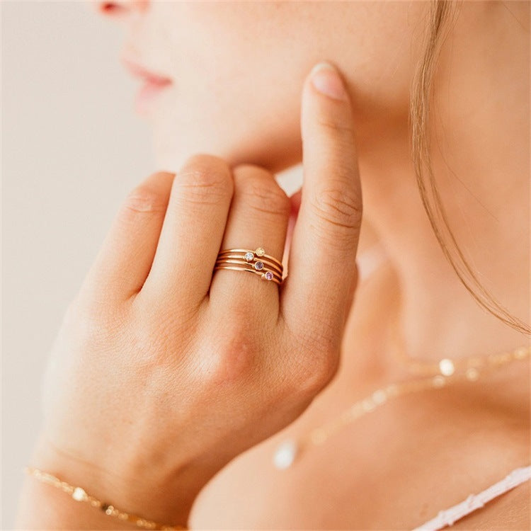 Amelia Birthstone Stacking Ring