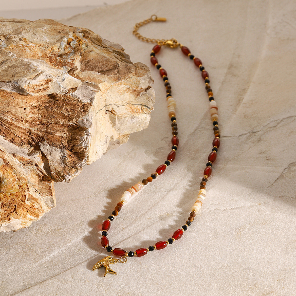 Sierra Tiger Eye Beaded Necklace