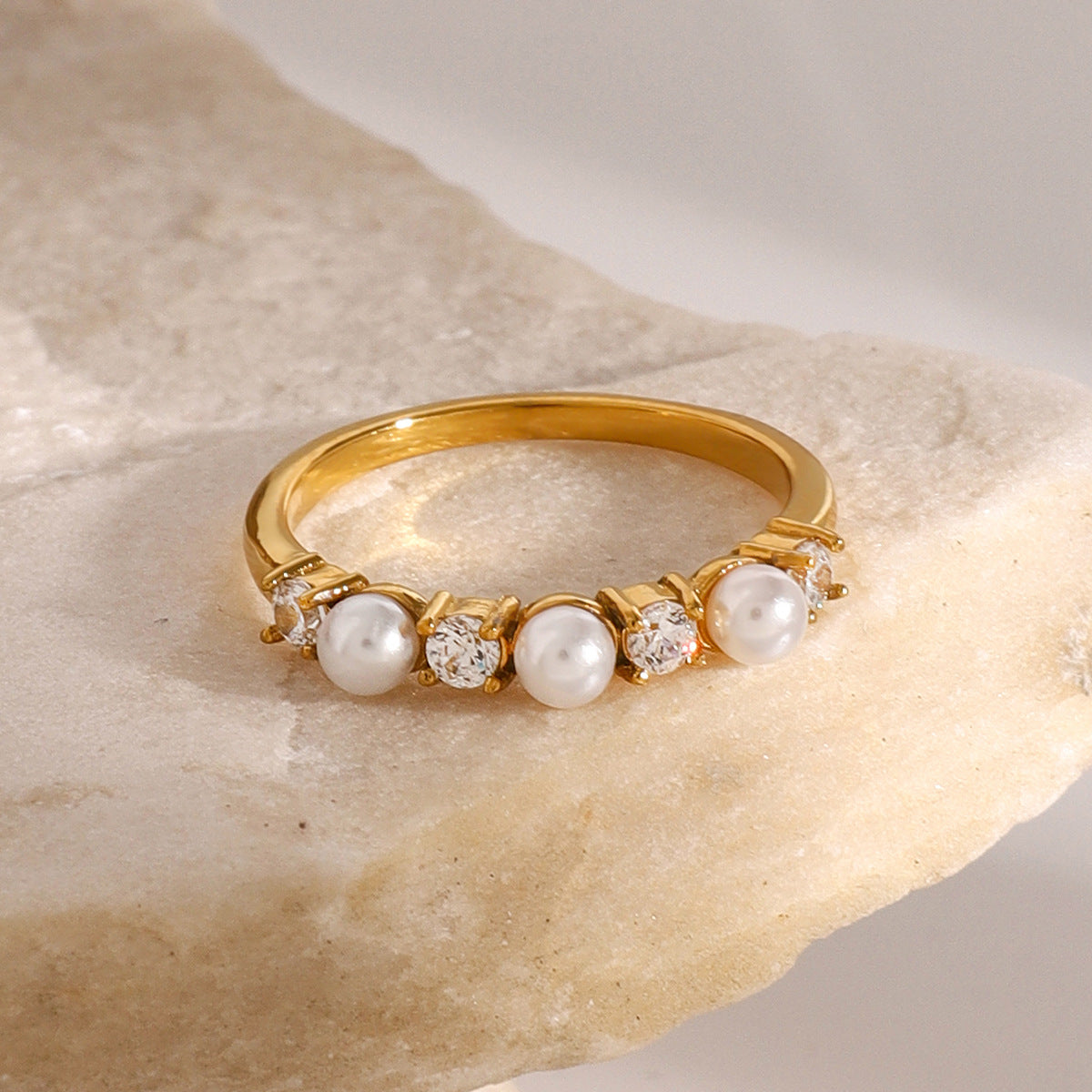 Keisha Diamond and Pearl Elegance Ring