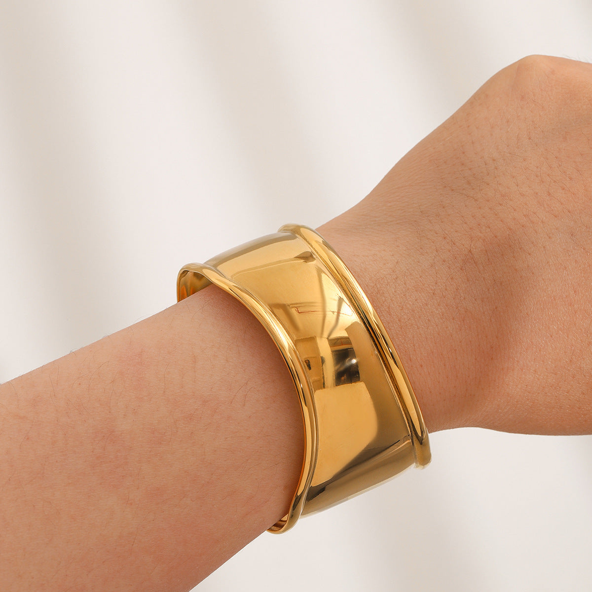 Nellie Sleek Gold Cuff Bracelet
