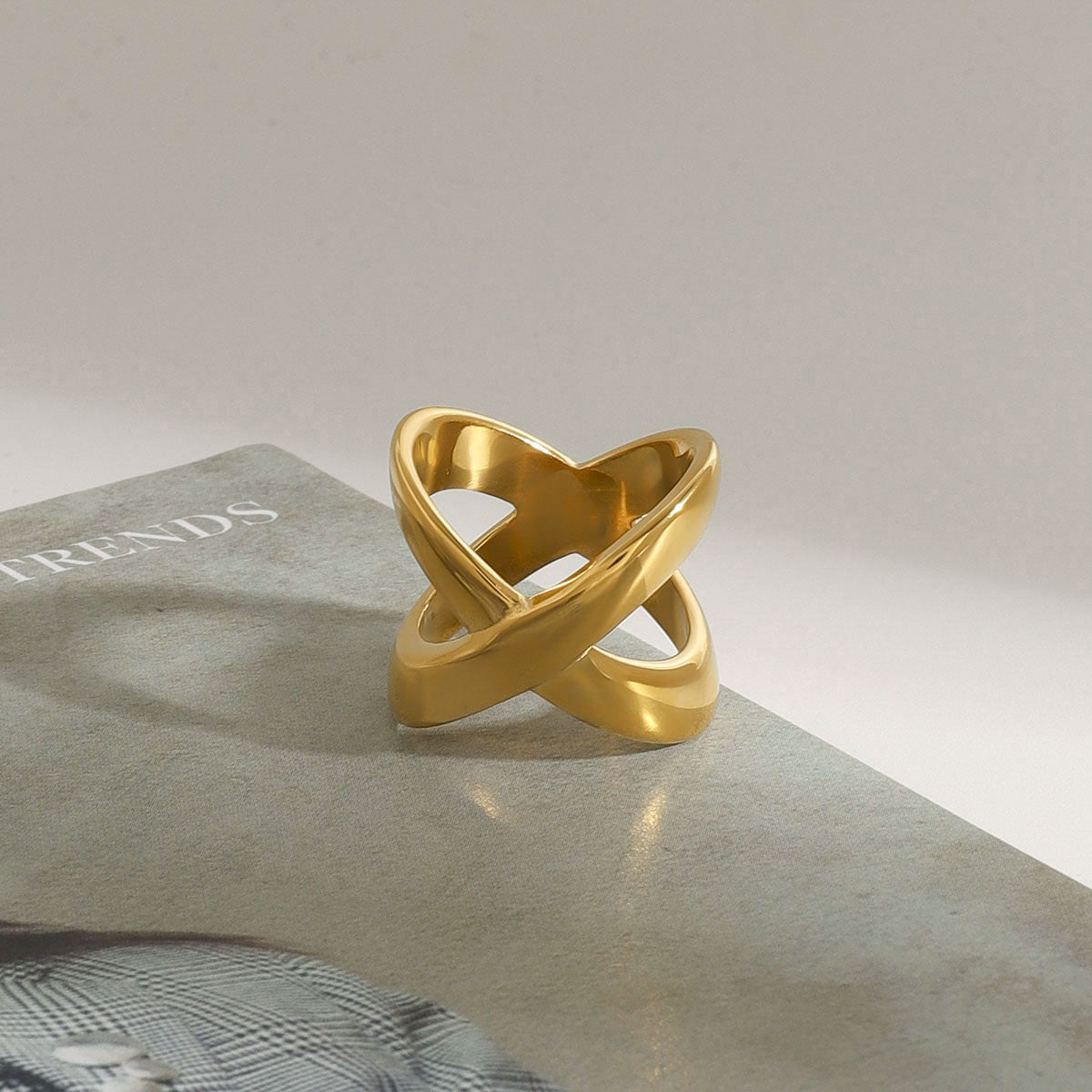Gold Cross Ring by Carolyn