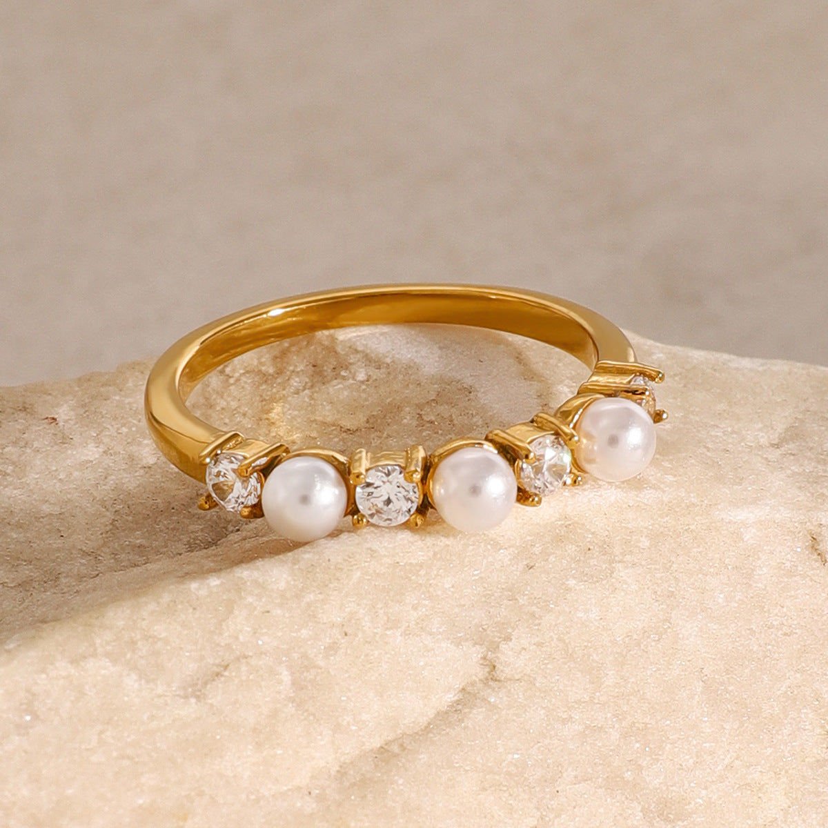 Keisha Diamond and Pearl Elegance Ring
