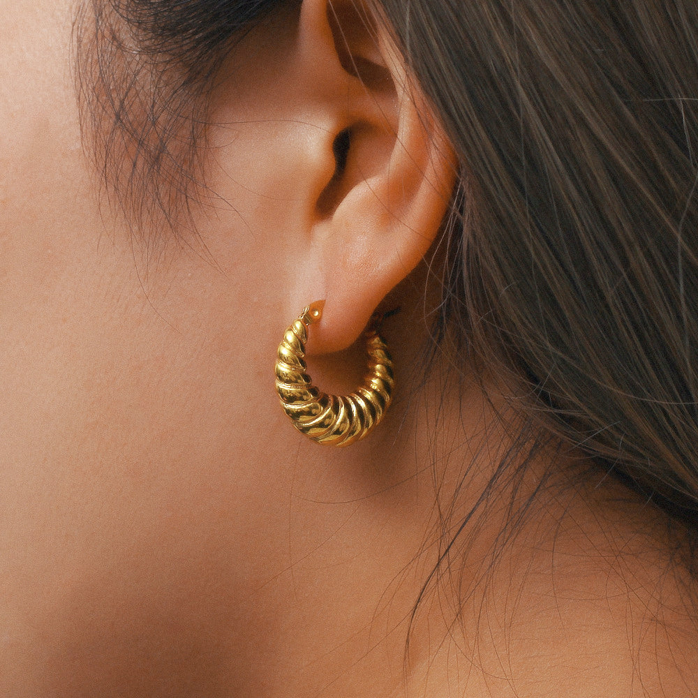Croissant-Inspired Hoop Earrings