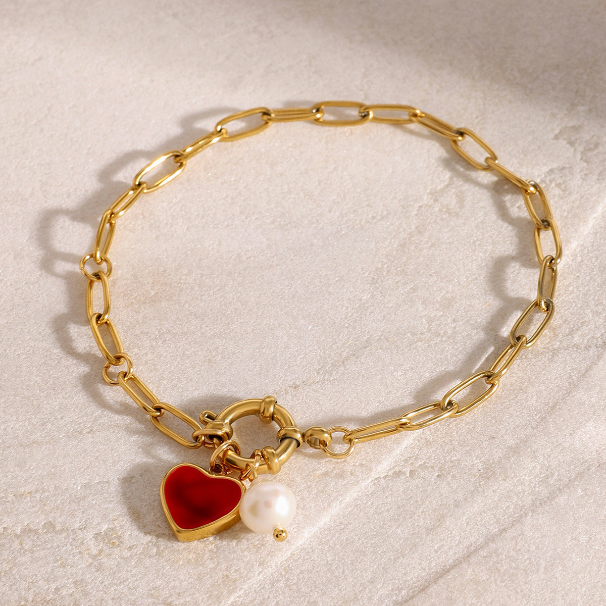 Nerissa Heart Necklace and Pearl Bracelet