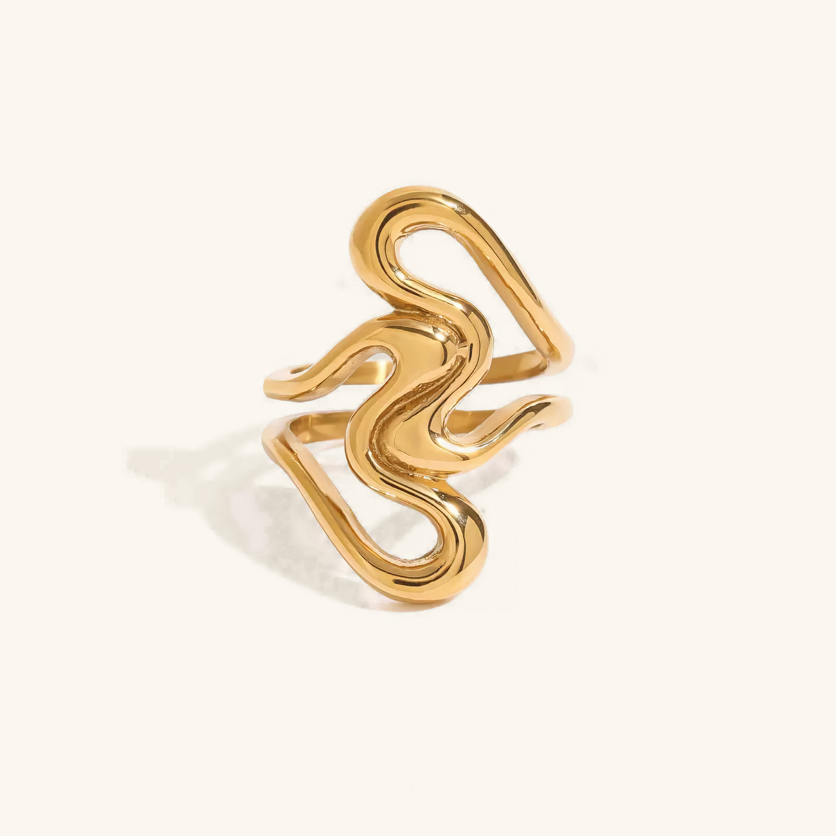 Corina Abstract Gold Ring
