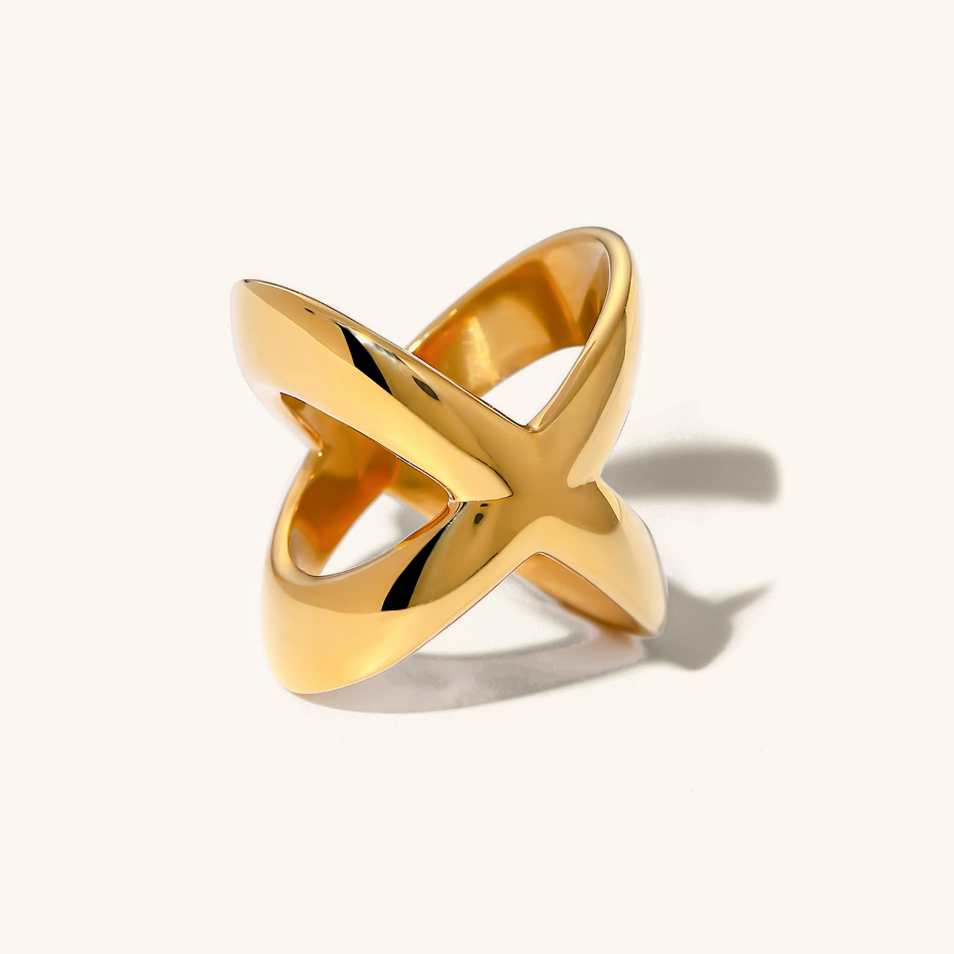Gold Cross Ring by Carolyn