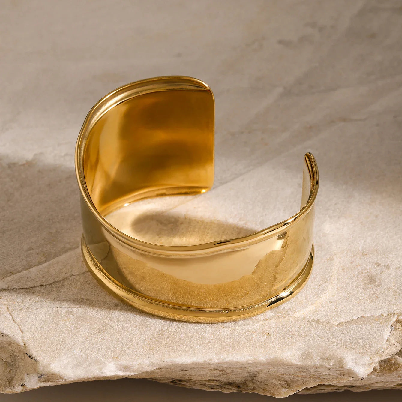 Nellie Sleek Gold Cuff Bracelet