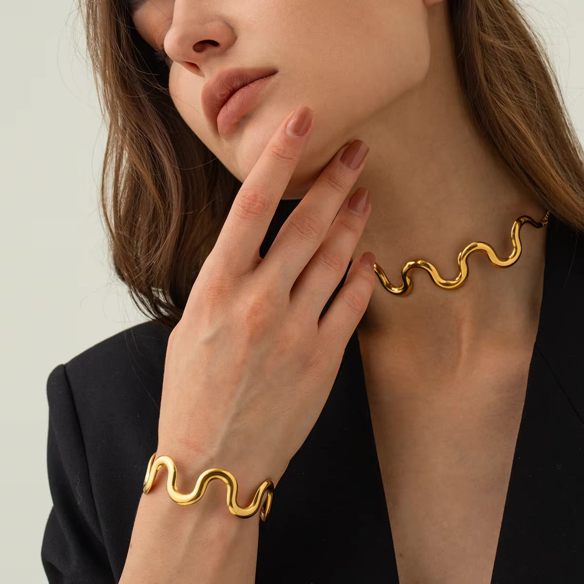 Twisted Gold Bangle by Senna