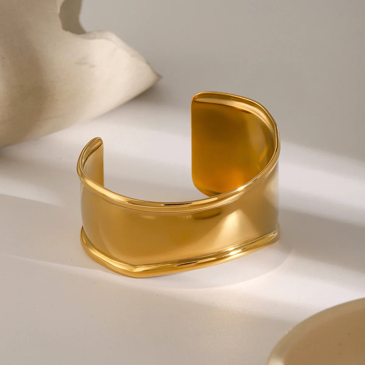 Nellie Sleek Gold Cuff Bracelet