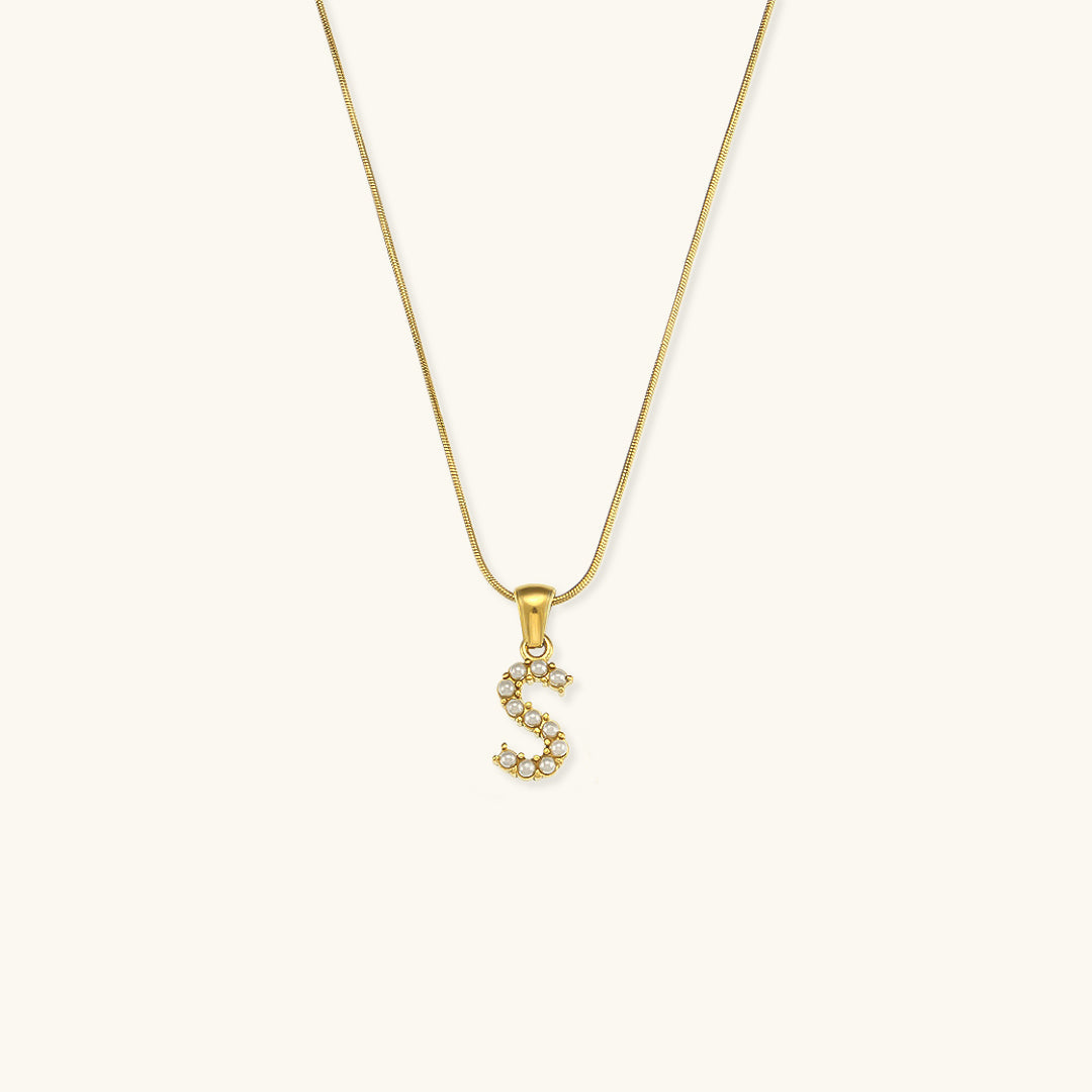 Initial Letter Pearl Necklace by Augustine
