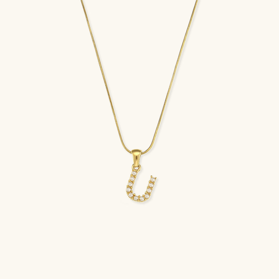 Initial Letter Pearl Necklace by Augustine