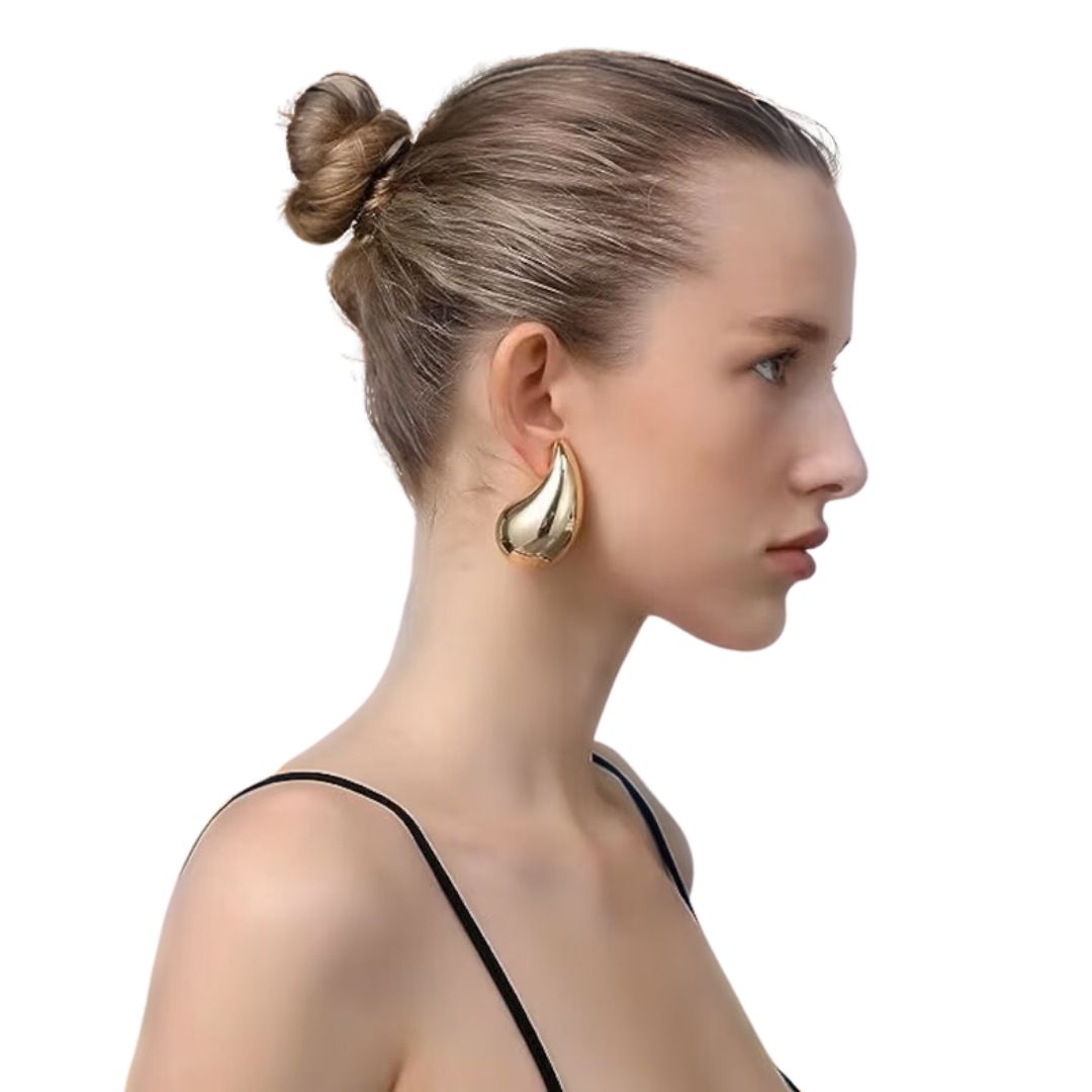 Sandra Tear-Drop Shaped Gold Earrings