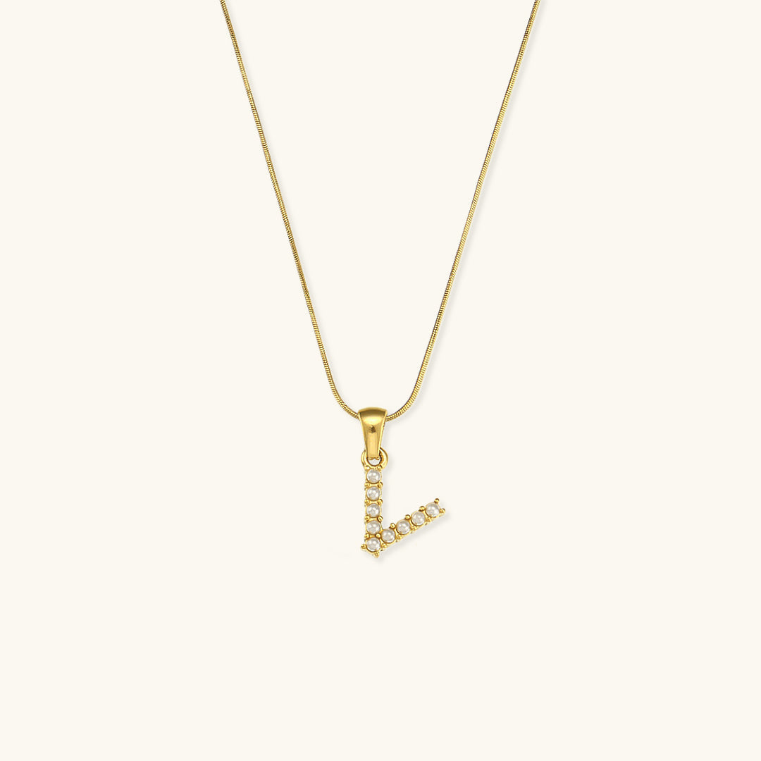 Initial Letter Pearl Necklace by Augustine