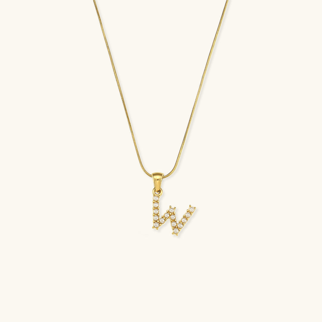 Initial Letter Pearl Necklace by Augustine