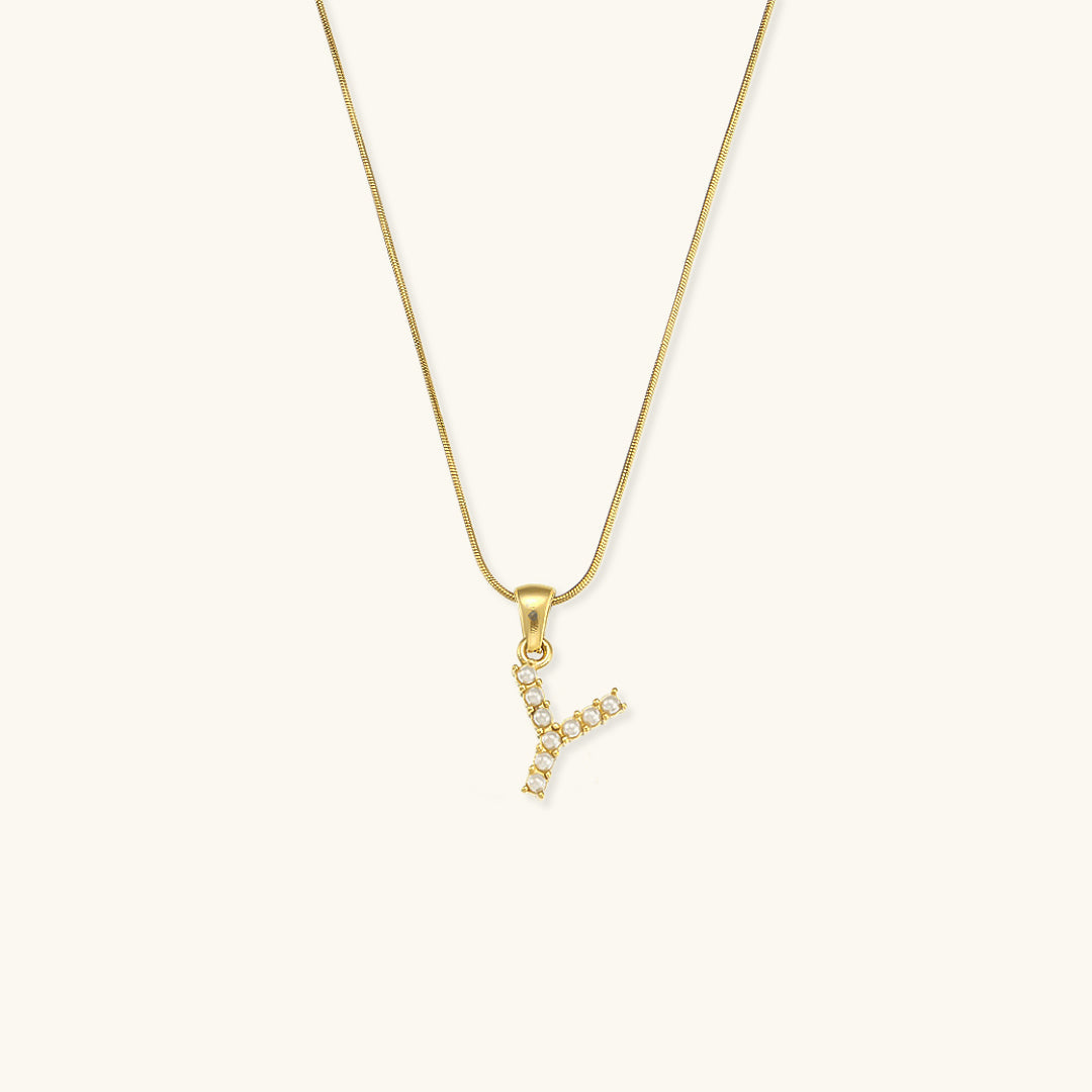 Initial Letter Pearl Necklace by Augustine