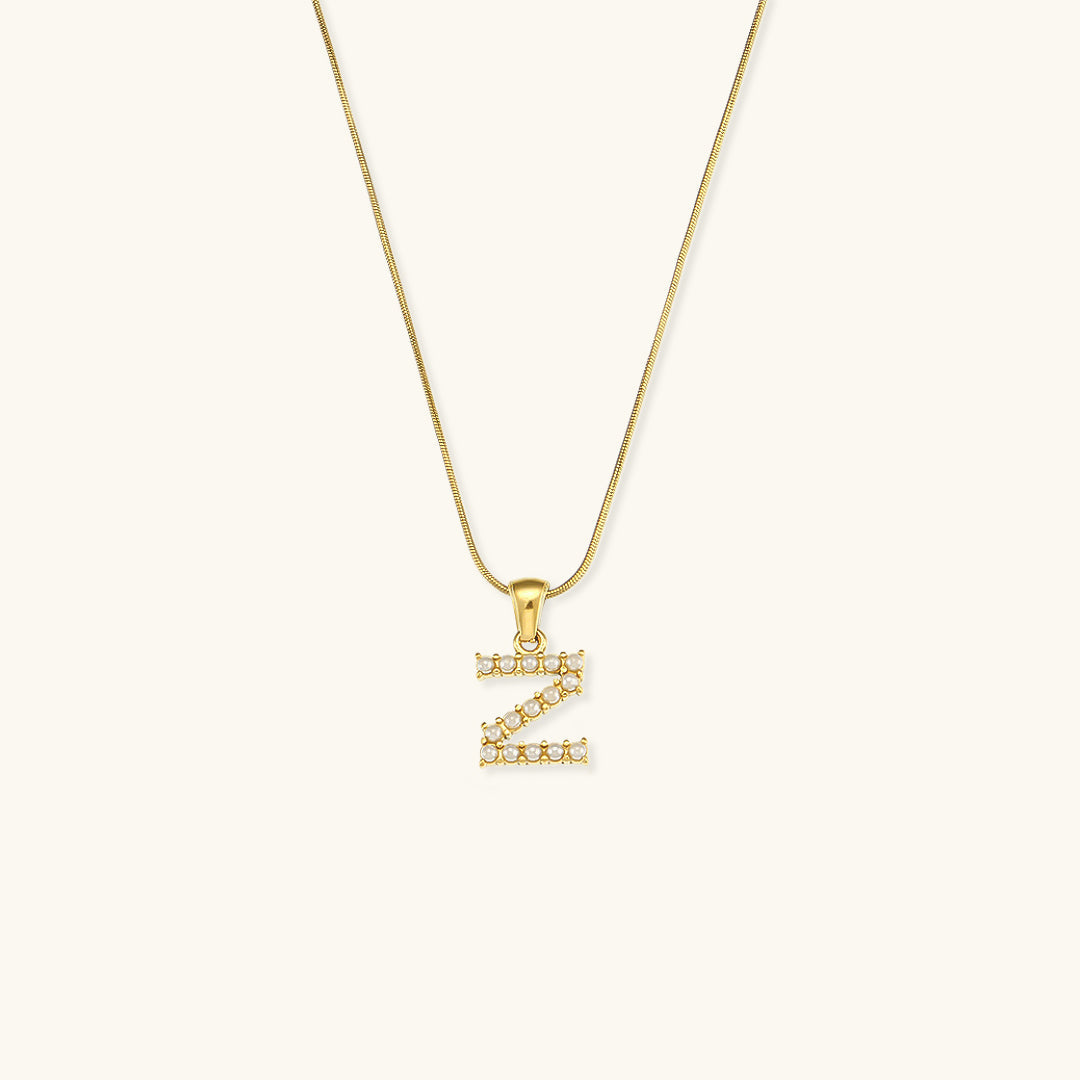 Initial Letter Pearl Necklace by Augustine