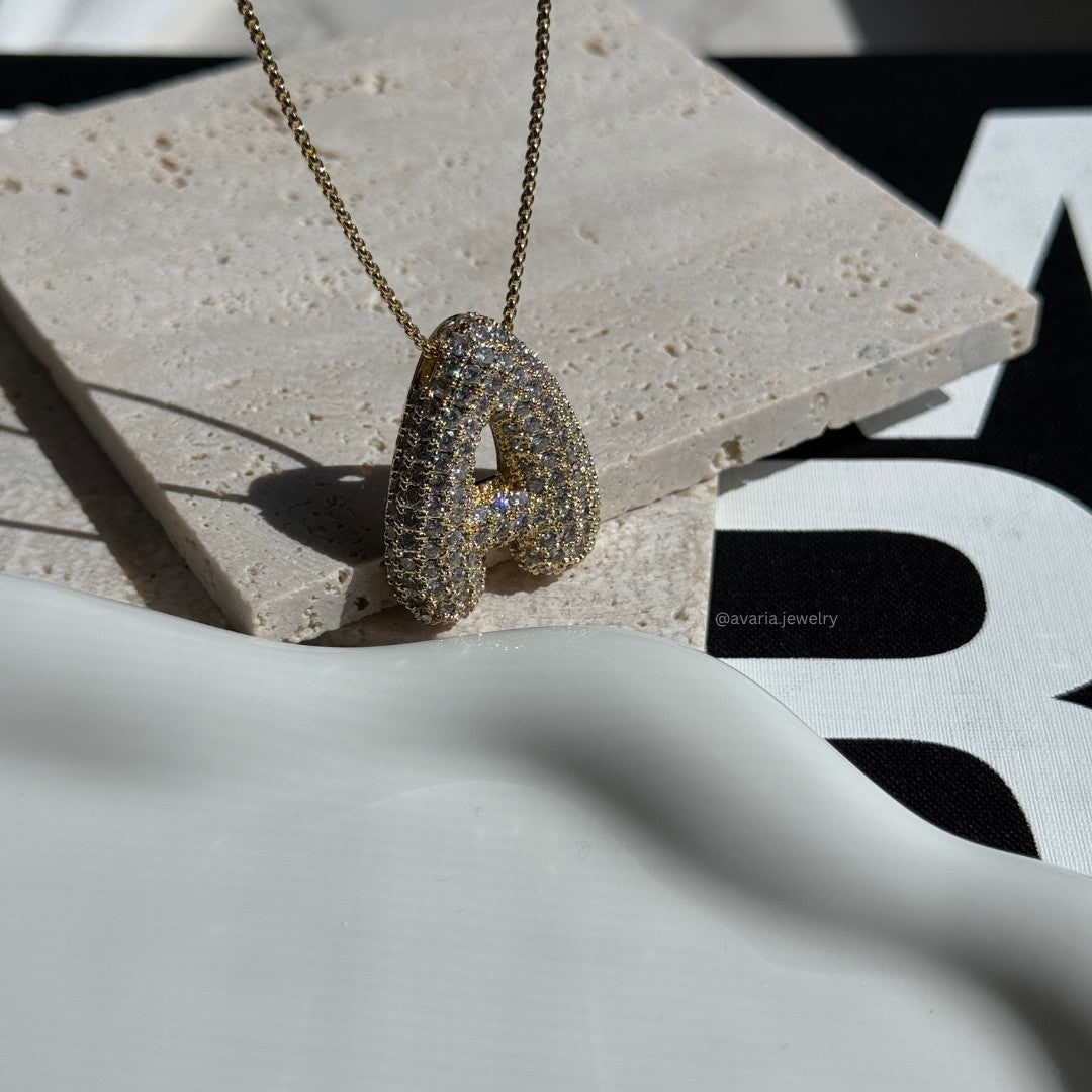 Boble Initial Diamond Necklace