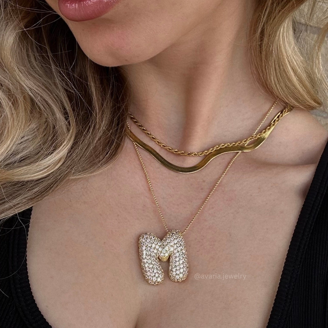 Boble Initial Diamond Necklace