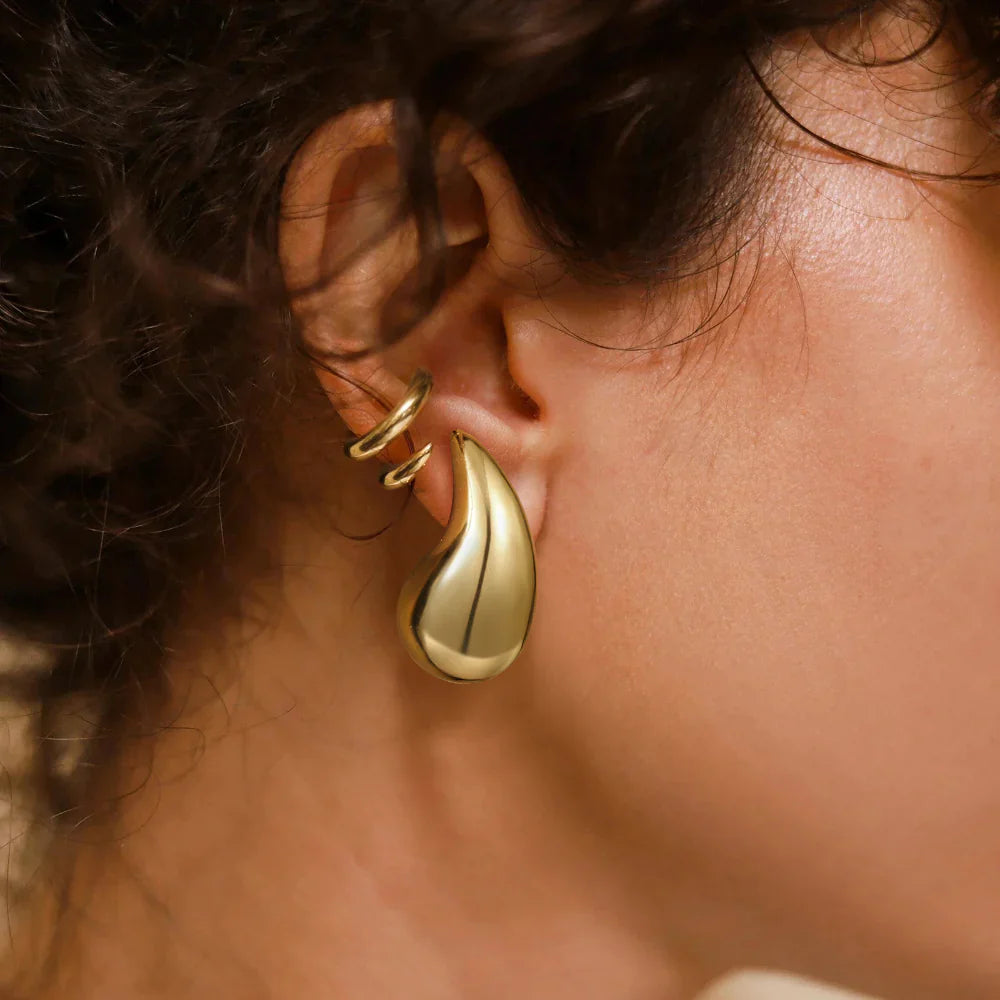 Sandra Tear-Drop Shaped Gold Earrings