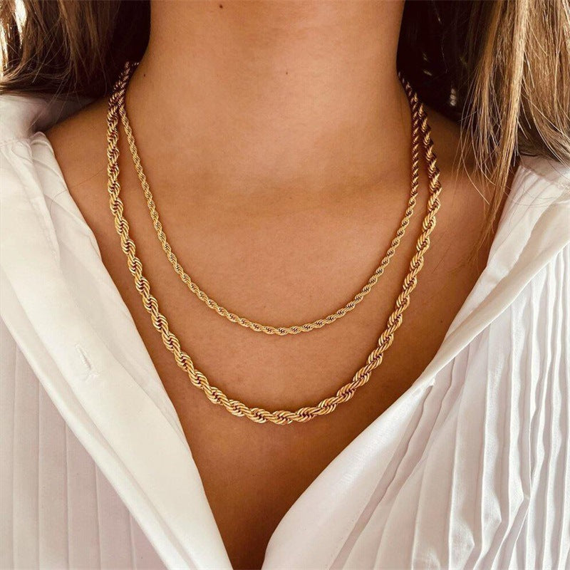Bianca Tau Chain Gold Necklace