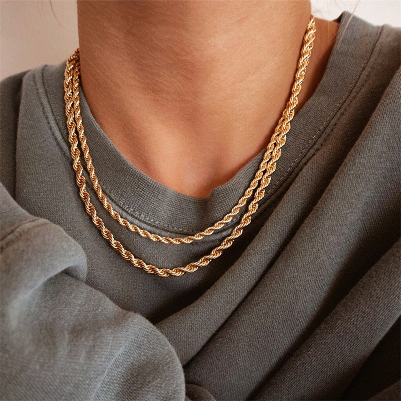 Bianca Tau Chain Gold Necklace
