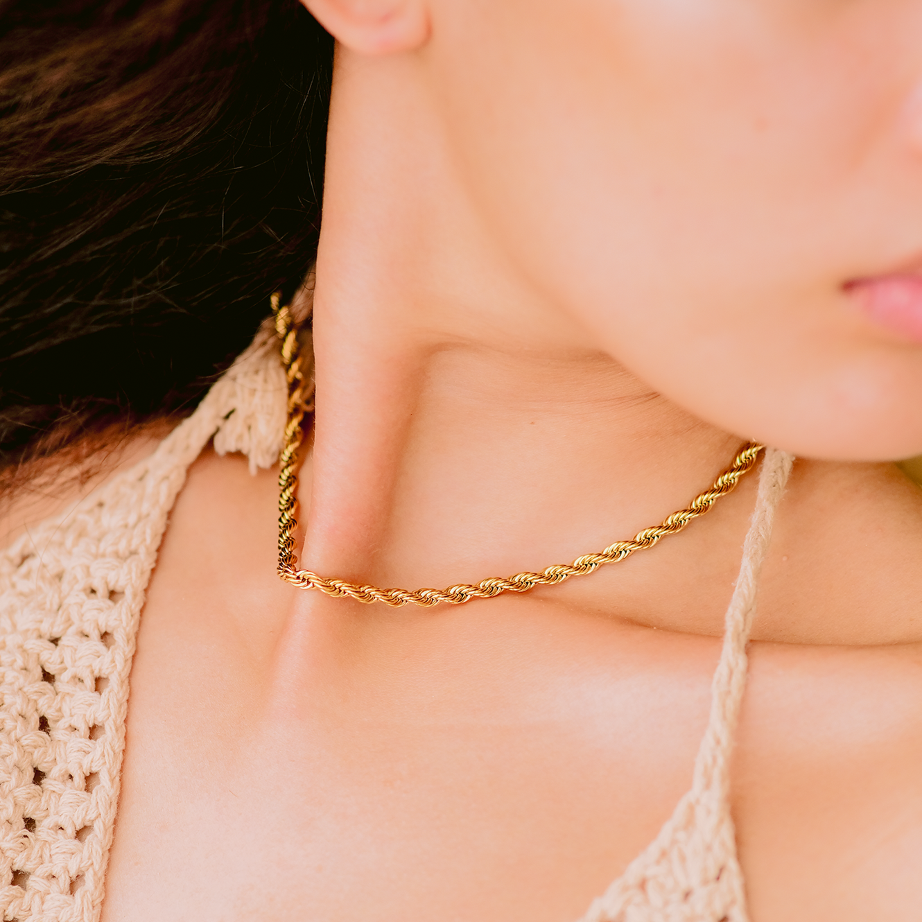 Bianca Tau Chain Gold Necklace