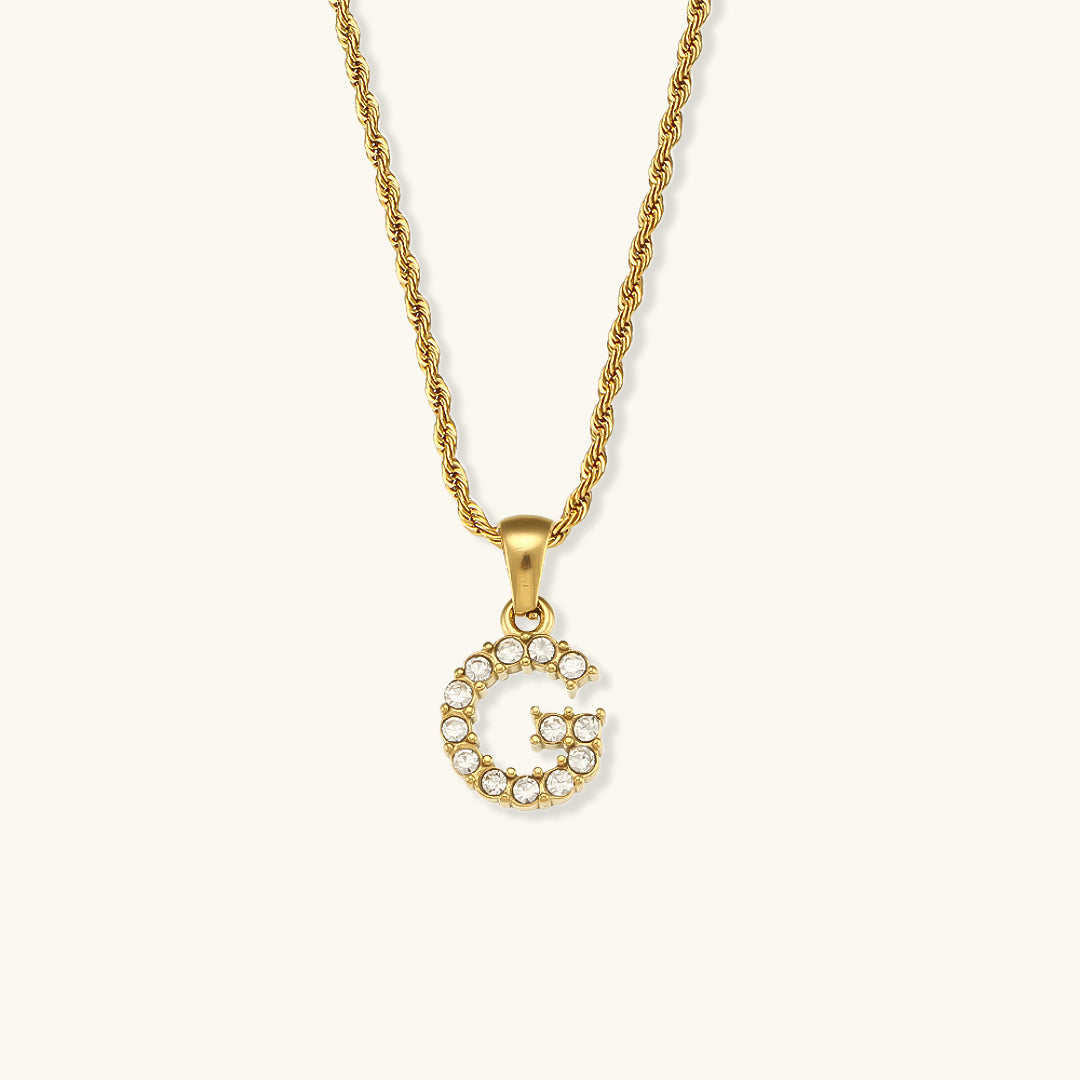 Maeve Bokstav Initial Diamant Smykke