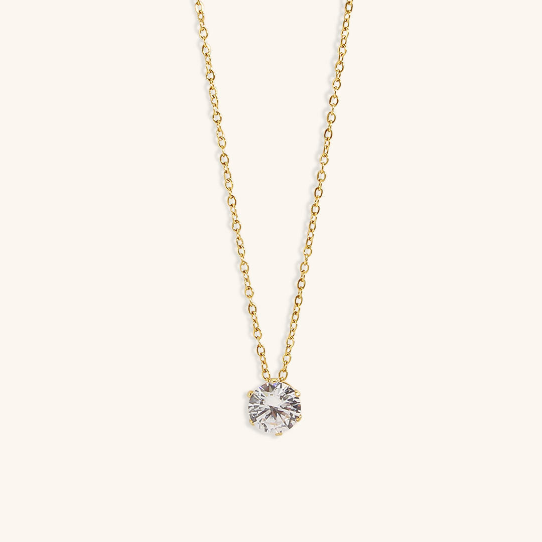 Kyla Gullkjede med Solitaire Pendant