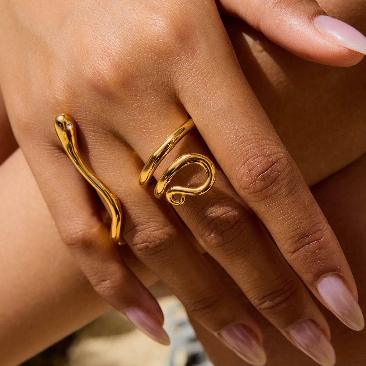 Golden Serpent Gemmie Ring