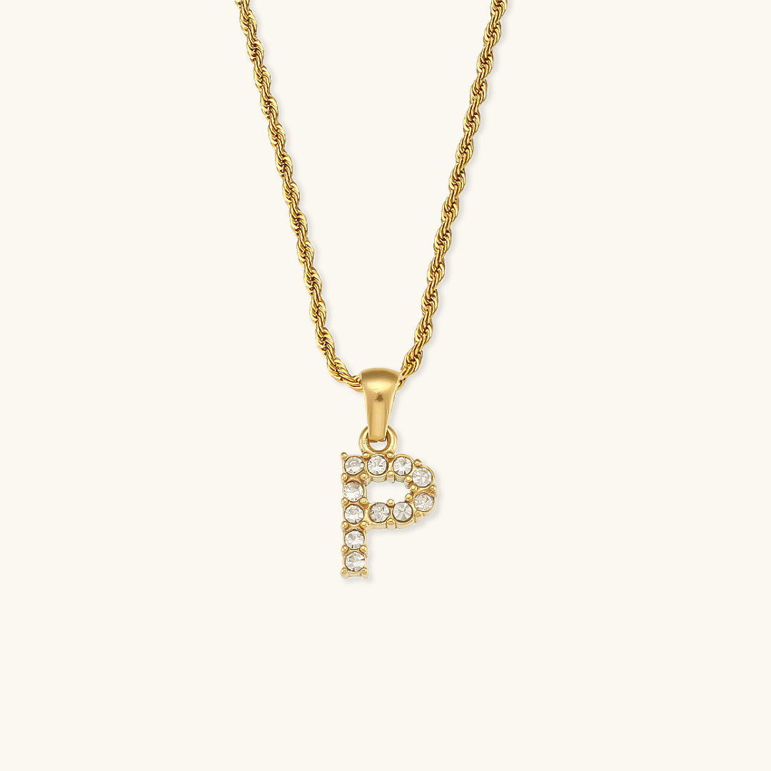 Maeve Bokstav Initial Diamant Smykke